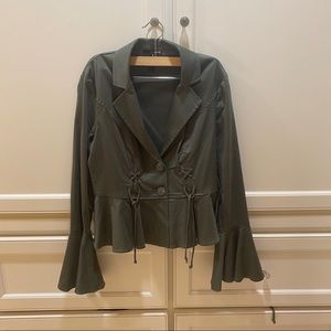 Aqua army green blouse or jacket